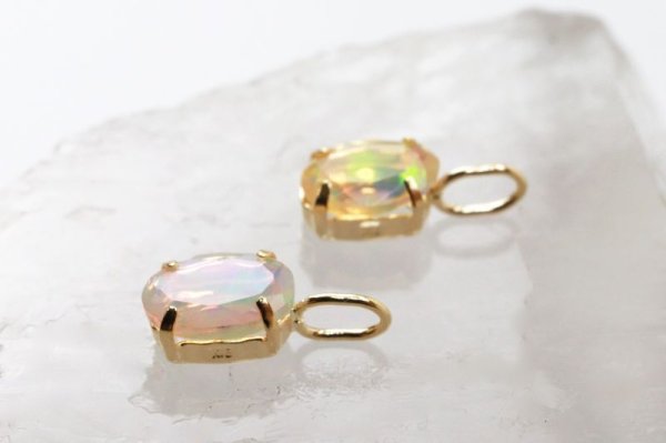 画像3: チャーム　オパール　18金ゴールド　0.25ct　4×6mm　オーストラリア産　幸運　愛　ペンダントトップ　ジュエリー　品番：13565