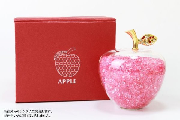 画像4: 置物　幸運のリンゴ　CZ　ピンク　桃　ジルコニアストーン　風水　開運　幸福　幸運　金運　運気上昇　幸運のアップル　彫り物　品番： 13574