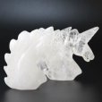 画像1: 置物　彫り物　ユニコーン　水晶　クォーツ　浄化　エネルギー　恋愛運　結婚運　パワーストーン　品番：13577 (1)