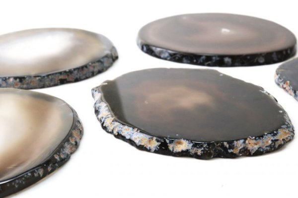 画像2: ディスプレイ　メノウ　コースター　ブラック　小　めのう　瑪瑙　インテリア　天然石　品番：13601