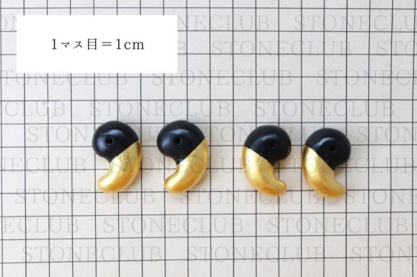 画像6: 【日本銘石×金箔】勾玉　サヌカイト　〈香川県〉　半金箔金箔貼り　約30mm　横穴あり　金沢金箔　伝統工芸　魔除け　浄化　ヒーリング　品番：13666