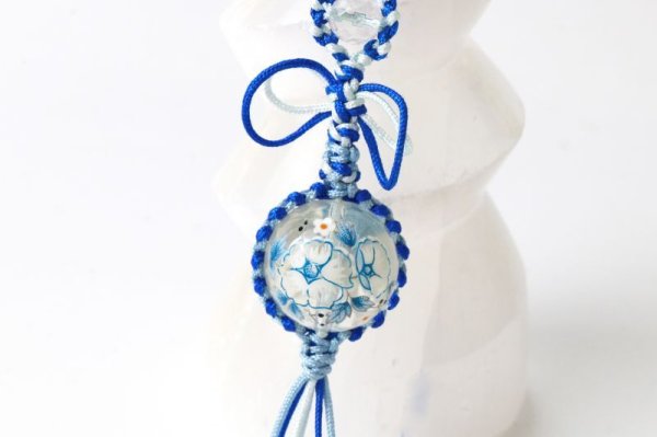 画像3: ストラップ　 プリントストーン　水晶　環　たまき　朝顔　編み紐　マクラメ編み　パワーストーン　品番：13674