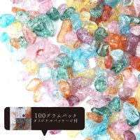 さざれ　爆裂水晶　クラック水晶　ミックス　オリジナルパッケージ付　100gパック　浄化　開運　厄除け　品番： 13677