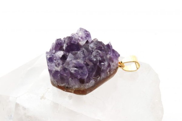 画像3: ペンダントトップ　アメジスト原石　ゴールド　中　ウルグアイ、ブラジル産　品番： 13950