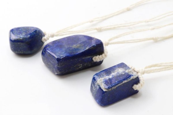 画像5: ネックレス　ラピスラズリ　中　紐付き　ベージュ　原石ペンダント　邪気を払う　天然石　※ポイント対象外　品番：13968