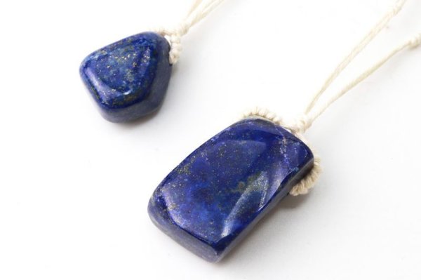 画像3: ネックレス　ラピスラズリ　中　紐付き　ベージュ　原石ペンダント　邪気を払う　天然石　※ポイント対象外　品番：13968