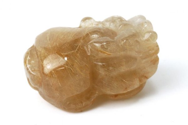 画像3: 置物　ルチルクォーツ　ひきゅう　貔貅　中　ブラジル産　約29ｍｍから36ｍｍ　金運アップ　風水　彫り物　品番： 13092