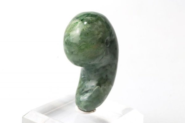 画像3: 【日本銘石】勾玉　日高翡翠　〈北海道〉　約31×20×12mm　知惠　長寿　飛躍　品番：14104