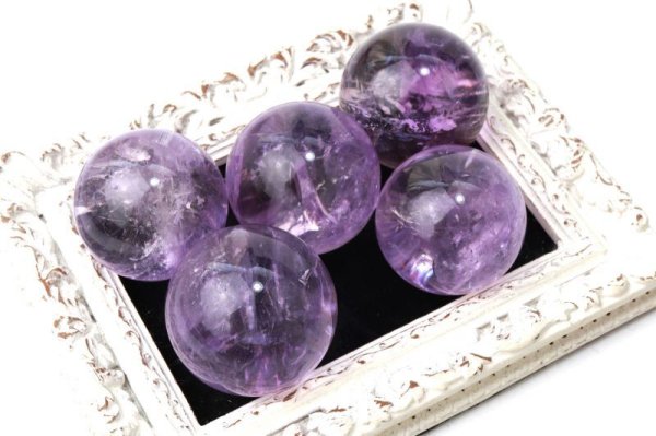 画像4: 丸玉　アメジスト　1個　ブラジル産　紫　パープル　癒し　浄化　天然石　置物　品番：14122