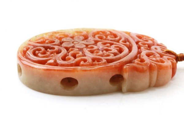 画像4: ネックレス　オレンジ翡翠　お花　唐草　橙色　ひすい　人生　成功　達成　お守り　【一点物】　品番：13547