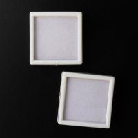 ルースケース　ホワイトカラー　WH　約4×4cm　10個セット　アクリル製　ディスプレイ　インテリア　品番： 14222