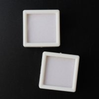 ルースケース　ホワイトカラー　WH　約3×3cm　10個セット　アクリル製　ディスプレイ　インテリア　品番： 14221