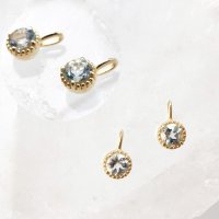 ペンダントトップ　バースデー　3月　アクアマリン　18金ゴールド　3mm　ブラジル産　天然石　ジュエリー　品番：14266