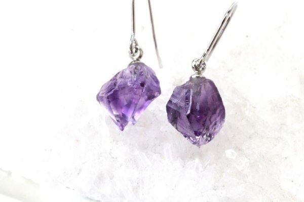 画像3: ピアス　ローズアメジスト　原石　シルバー　SV　恋愛　癒し　安らぎ　想像力　理解力　ジュエリー　天然石　品番：14292