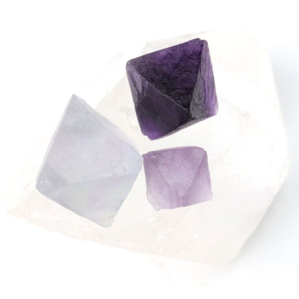 画像1: 原石　フローライト　八面体　8面体　紫色　約100gパック　中国産　癒し　浄化　天然石　品番：14429