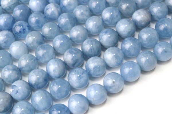 画像2: 連　アクアマリン　AA　丸　12mm　ブラジル産　藍玉　藍柱石　青　ブルー　3月　誕生石　天然石　品番： 14450