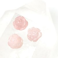 【一粒売り】　バラ石　バラ彫物　ローズクォーツ　約12mm　ビーズ　彫刻パーツ　恋愛　美しさ　ピンク　天然石　品番： 9901