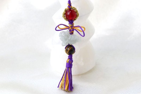 画像3: 2022年　干支ストラップ　寅（とら）　翡翠　紫　パープル　タイガーアイ　チェリーアンバー　開運　幸運　お守り　天然石　品番：14488