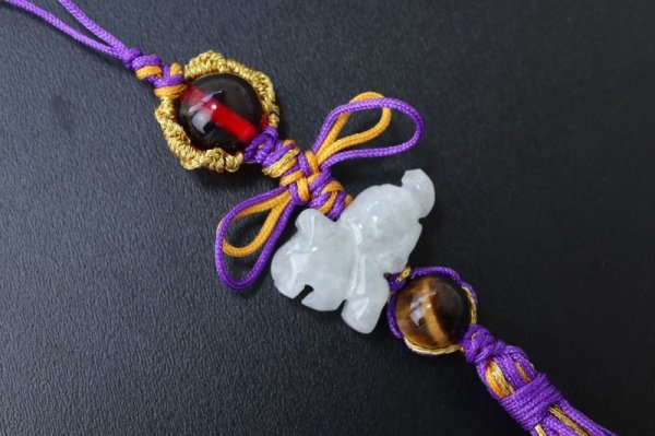 画像4: 2022年　干支ストラップ　寅（とら）　翡翠　紫　パープル　タイガーアイ　チェリーアンバー　開運　幸運　お守り　天然石　品番：14488