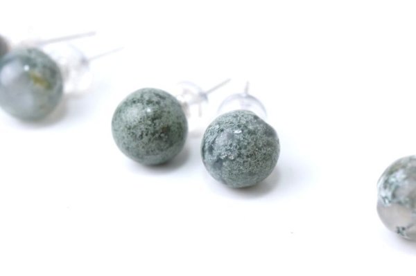 画像4: 【自社製アクセサリー10点以上でクーポン使用後30％OFF対象商品（クーポン番号：AC30）】ピアス　モスアゲート　レギュラー　シルバー　SV　インド産　日本製　健康　癒し　ジュエリー　天然石　※ポイント対象外　品番： 14523