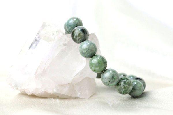 画像4: 【日本銘石】ブレス　日高翡翠　AAランク　〈北海道〉　丸　12mm　知惠　長寿　飛躍　品番：14603