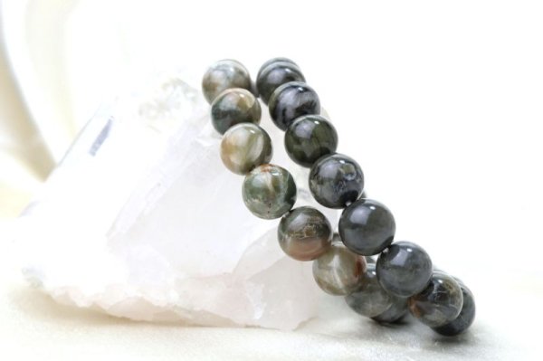 画像4: 【日本銘石】ブレス　大和吉野石　緑　〈奈良県〉　丸　10mm　情熱　復活　魔除け　品番：14602