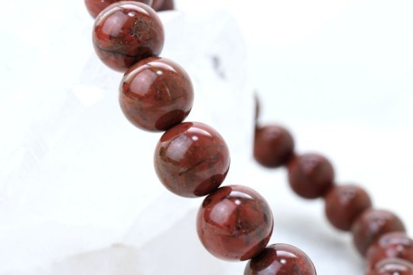 画像3: 【日本銘石】ブレス　油布赤石　〈新潟県〉　丸　10mm　活力　精神力　洞察力　品番：14614