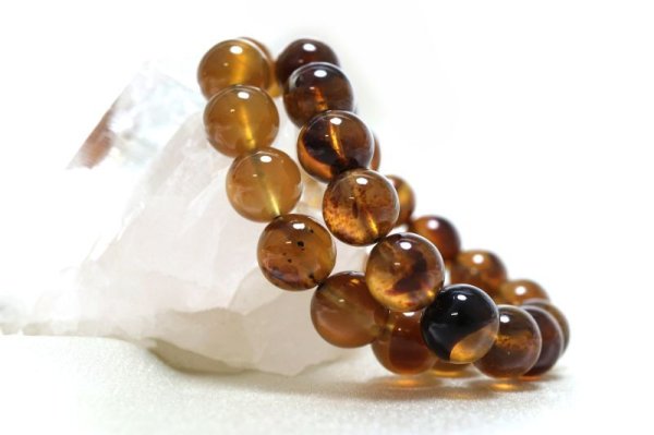 画像3: ブレス　ブルーアンバー　丸　約12mm　スマトラ産　希少　変化　変容　天然石　品番：14695