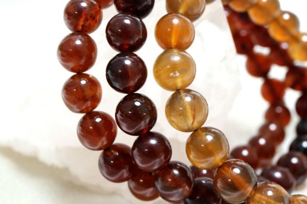 画像4: ブレス　ブルーアンバー　丸　約8mm　スマトラ産　希少　変化　変容　天然石　品番：14693