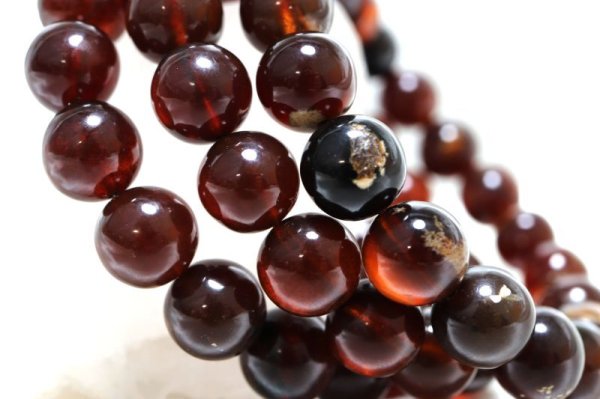 画像4: ブレス　ブルーアンバー　丸　約10mm　スマトラ産　希少　変化　変容　天然石　品番：14694