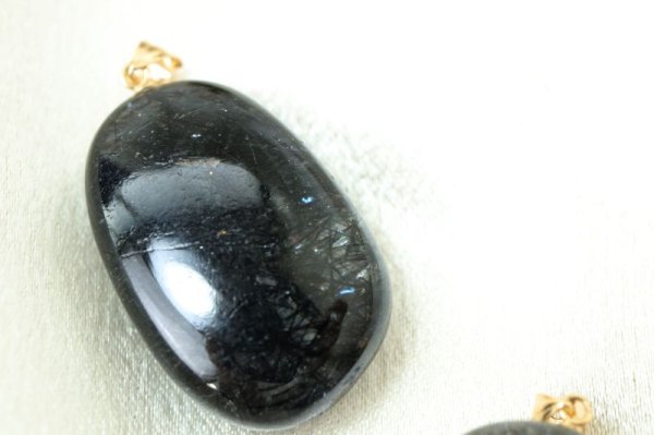 画像5: ペンダントトップ　ブラックルチル　ブラックトルマリンインクォーツ　18金ゴールド　ブラジル産　日本製　ジュエリー　天然石　品番：14893