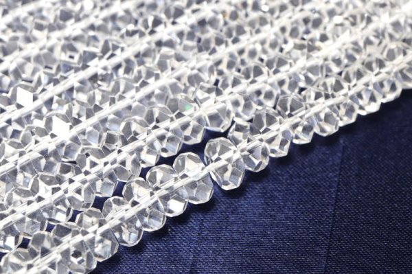 画像3: 連　クリスタル（水晶）　ソロバンカット　約7×3.5mm　ブラジル産　クォーツ　浄化　エネルギー　天然石　品番： 8254