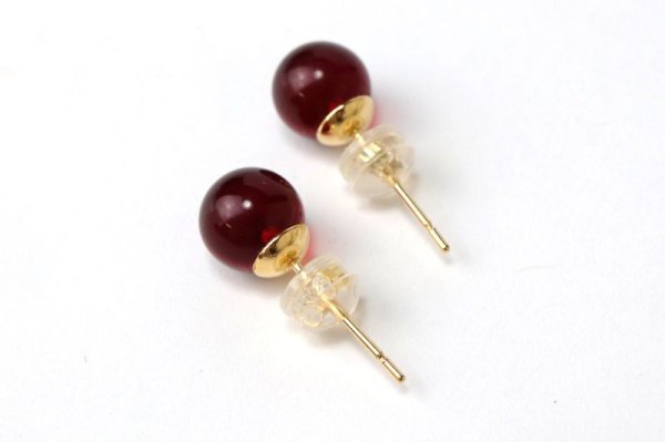 画像4: 【自社製アクセサリー10点以上でクーポン使用後30％OFF対象商品（クーポン番号：AC30）】ピアス　ルビーアンバー　突き刺し型　 ゴールド　GD　バルト海産・リトアニア産　日本製　ポジティブ　心身を落ちつかせる　ジュエリー　天然石　※ポイント対象外　品番： 7031