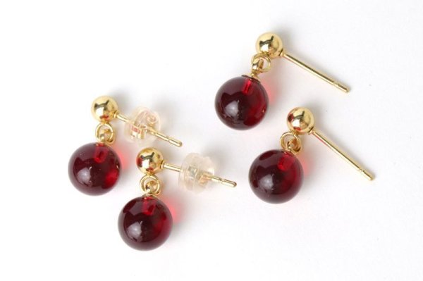 画像5: 【自社製アクセサリー10点以上でクーポン使用後30％OFF対象商品（クーポン番号：AC30）】ピアス　ルビーアンバー　突き刺し型　デザインピアス　ゴールド　GD　バルト海・リトアニア産　日本製　ポジティブ　心身を落ちつかせる　ジュエリー　天然石　※ポイント対象外　品番： 7072