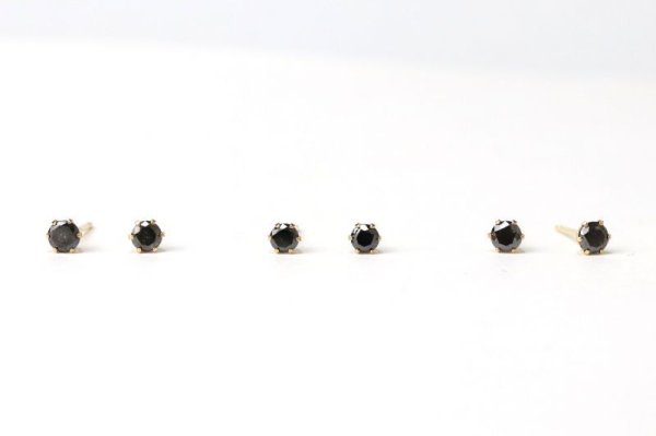 画像5: ピアス　ブラックダイヤモンド　約3mm　18金ゴールド　アフリカ産　日本製　愛　美　ジュエリー　天然石　品番： 7078