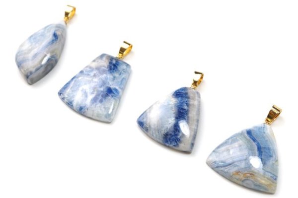 画像4: ペンダントトップ　ブルーシーライト　ゴールド　GD　トルコ産　日本製　希少　ジュエリー　天然石　品番：15058