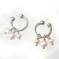 イヤーカフ　淡水パール　シルバー　SV　日本製　1個　優しさ　美容　ジュエリー　天然石　品番： 15072