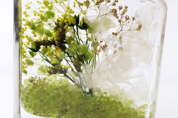 画像3: 置物　ストーンパルファム　ペリドット　ギフトボックス付き　国内生産　天然石さざれ　ドライフラワー　プレゼント　インテリア　天然石　品番：15173