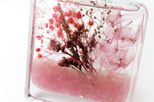 画像5: 置物　ストーンパルファム　ローズクォーツ　ギフトボックス付き　天然石さざれ　ドライフラワー　プレゼント　インテリア　天然石　品番：15172