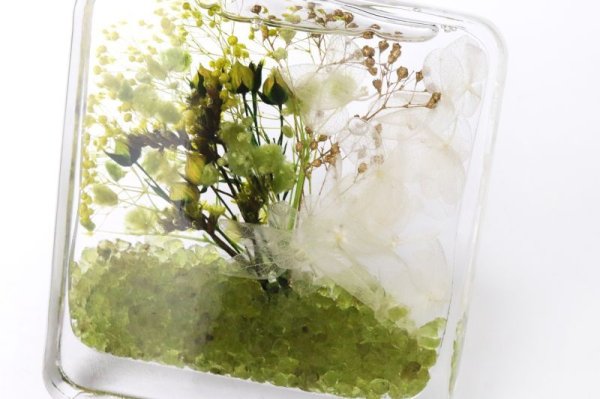 画像5: 置物　ストーンパルファム　ペリドット　ギフトボックス付き　国内生産　天然石さざれ　ドライフラワー　プレゼント　インテリア　天然石　品番：15173