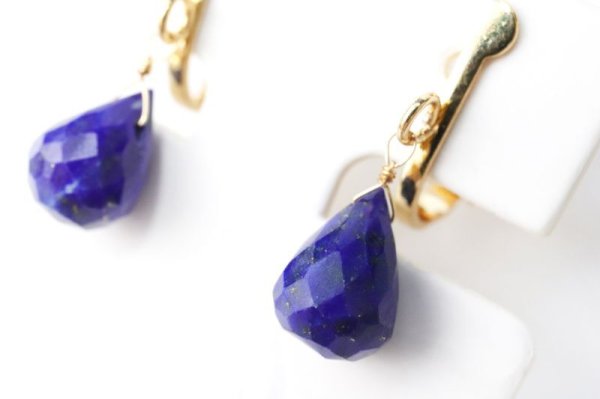 画像3: 【自社製アクセサリー10点以上でクーポン使用後30％OFF対象商品（クーポン番号：AC30）】イヤリング　ラピスラズリ　ドロップカット　ネジ巻式　ゴールド　GD　アフガニスタン産　日本製　邪気を払う　判断力　直感力を高める　ジュエリー　天然石　※ポイント対象外　品番： 15251
