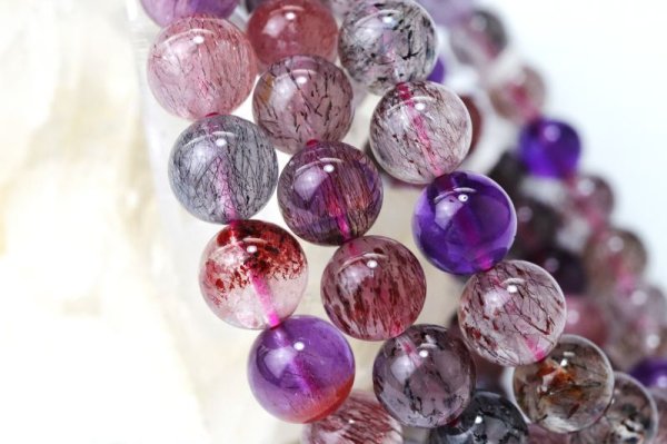 画像4: ブレス　スーパーセブン　丸　約8mm　ブラジル産　愛　調和　開運　天然石　品番：15260