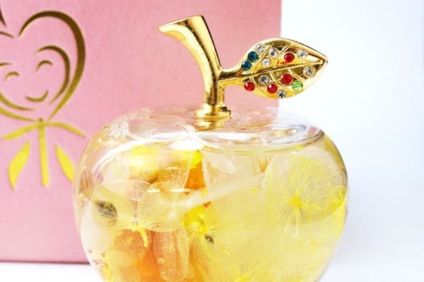 画像5: 置物　ハーバリウム　ミニリンゴ　黄　イエロー　ルチル　さざれ石入り　最強　勝負運　浄化　風水　開運　運気上昇　浄化　アップル　インテリア　品番： 15262