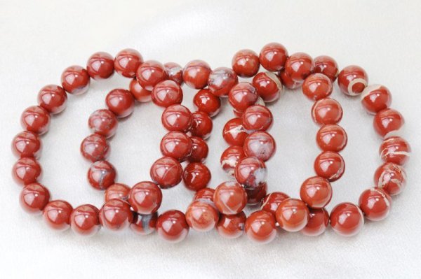 画像3: 【日本銘石】ブレス　佐渡赤玉石　〈新潟県〉　約12mm　活力　精神力　洞察力　品番：12895