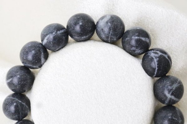 画像3: 【日本銘石】ブレス　天龍輝石　〈静岡県〉　グレー　約12mm　龍神　農耕　雨　健康　品番： 15275