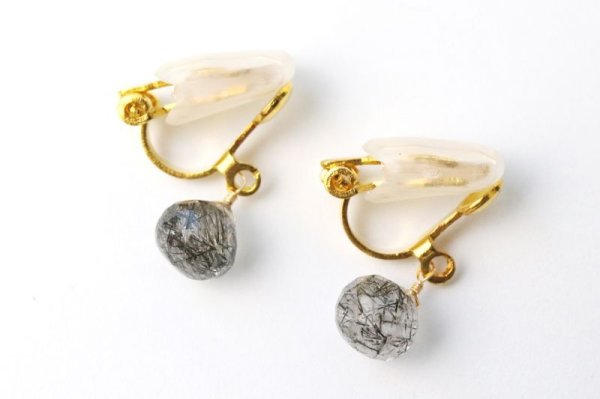 画像4: 【自社製アクセサリー10点以上でクーポン使用後30％OFF対象商品（クーポン番号：AC30）】イヤリング　ブラックルチル　ドロップカット　クリップ型　ゴールド　GD　ブラジル産　日本製　最強　勝負運　浄化　ジュエリー　天然石　品番： 15277