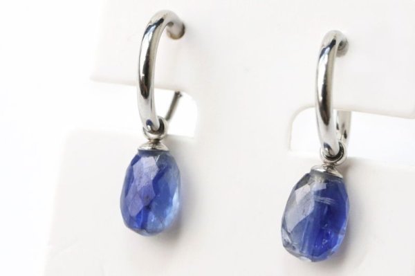 画像3: 【自社製アクセサリー10点以上でクーポン使用後30％OFF対象商品（クーポン番号：AC30）】イヤリング　カイヤナイト　フープ式　シルバー　SV　タンザニア産　日本製　直感力　ヒーリング　ジュエリー　天然石　品番： 15281