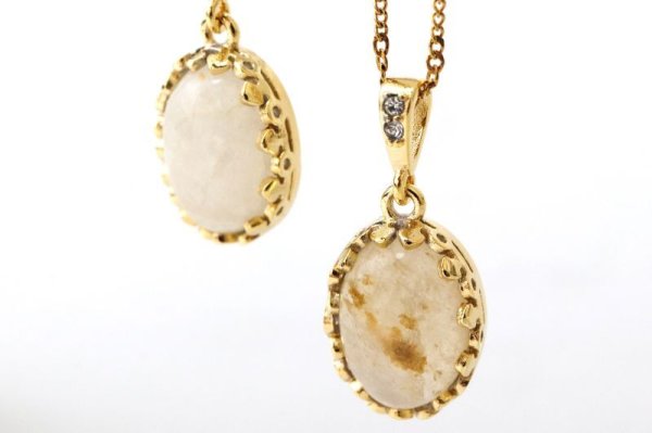 画像4: 【日本銘石】ペンダントトップ　静岡水晶　〈静岡県〉　楕円　ゴールド　GD　日本製　霊石　浄化　厄除け　品番：15293