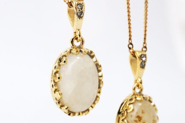 画像3: 【日本銘石】ペンダントトップ　静岡水晶　〈静岡県〉　楕円　ゴールド　GD　日本製　霊石　浄化　厄除け　品番：15293