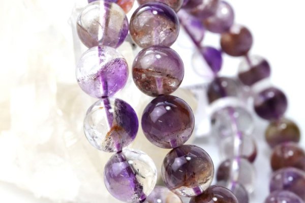 画像5: ブレス　リモナイトインアメジストファントム　丸　約10.5mm　ブラジル産　成功　癒し　安定性　お守り　天然石　品番：15314